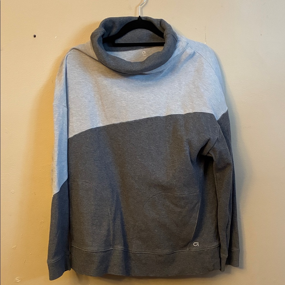 GAP Two-Tone Cowl Neck Sweater - Light Gray & Dark Gray